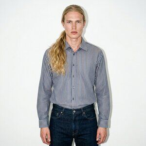 PAUL SMITH STRIPED BUTTON-UP SHIRT MEN'S SIZE 17 1/2